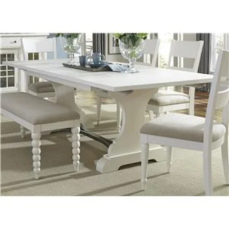 Trestle Dining Table with 2 Nine Inch Leaves